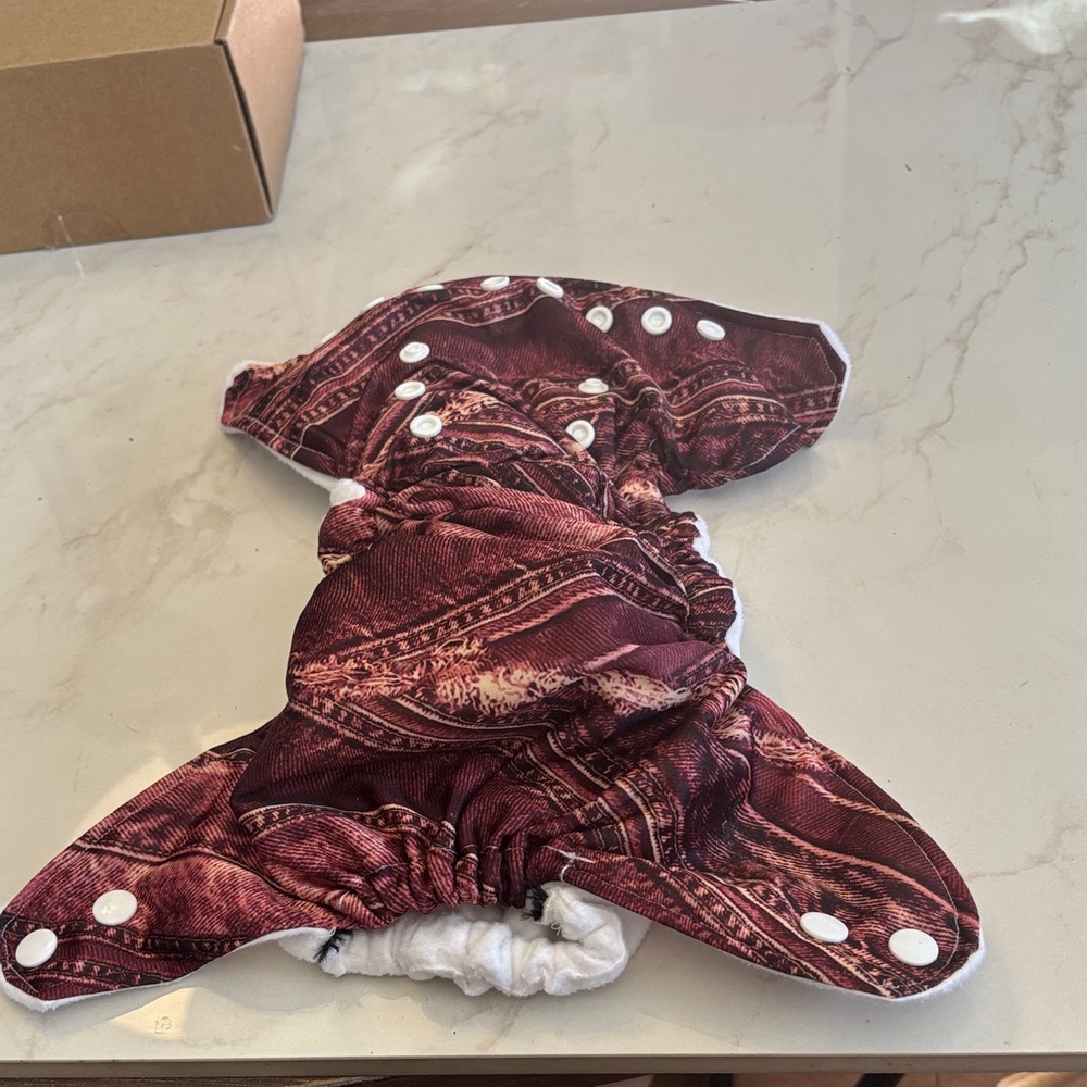 NEW! Stylish Burgundy Cloth Diaper (Adjustable Size)